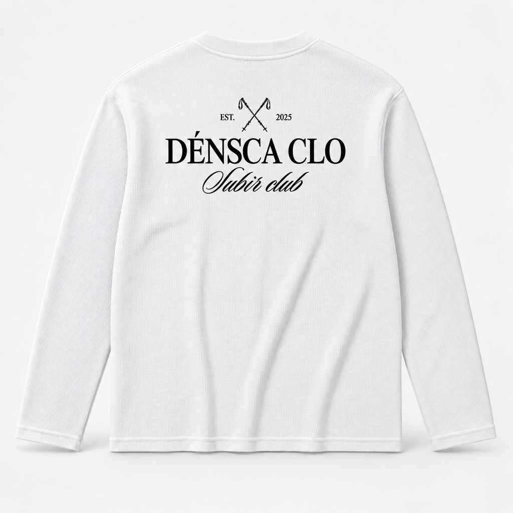 Subir Club waffle knit long sleeve T-shirt – white