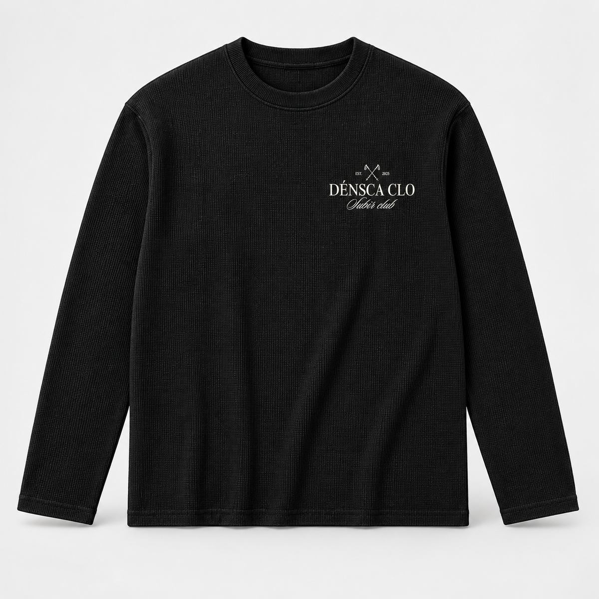 Subir Club waffle knit long sleeve T-shirt – black