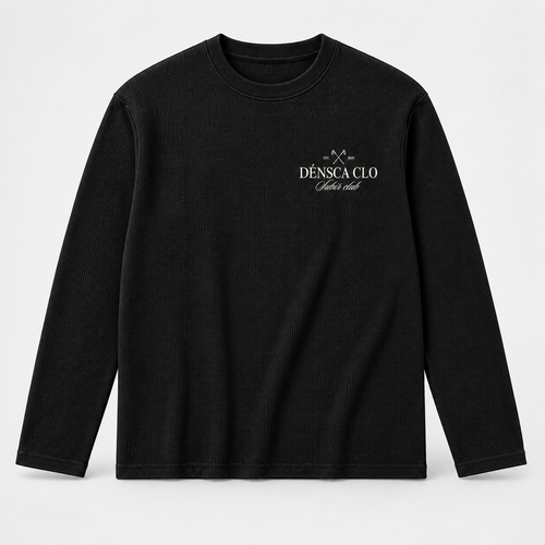 Subir Club waffle knit long sleeve T-shirt – black