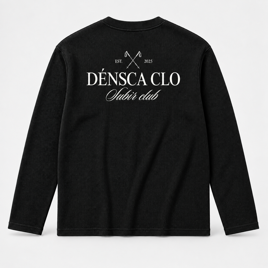 Subir Club waffle knit long sleeve T-shirt – black