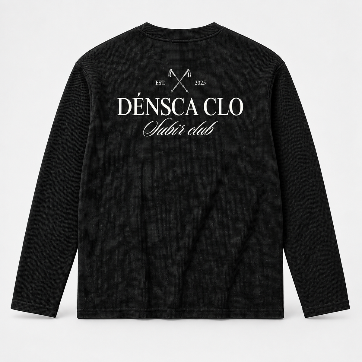 Subir Club waffle knit long sleeve T-shirt – black