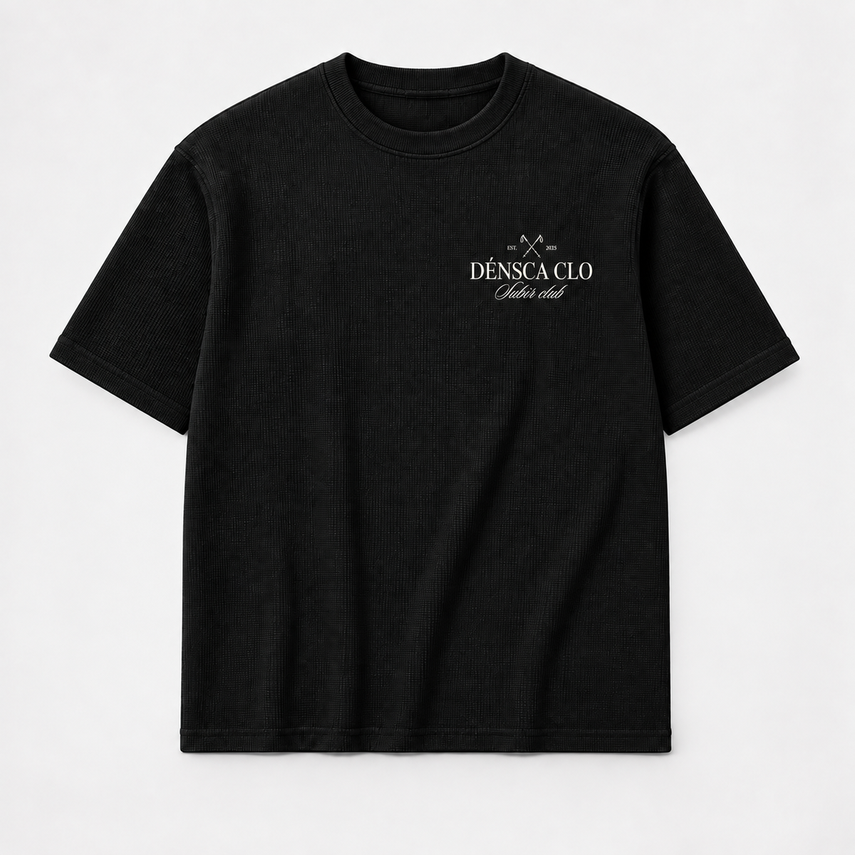 Subir Club waffle knit box fit T-shirt – black