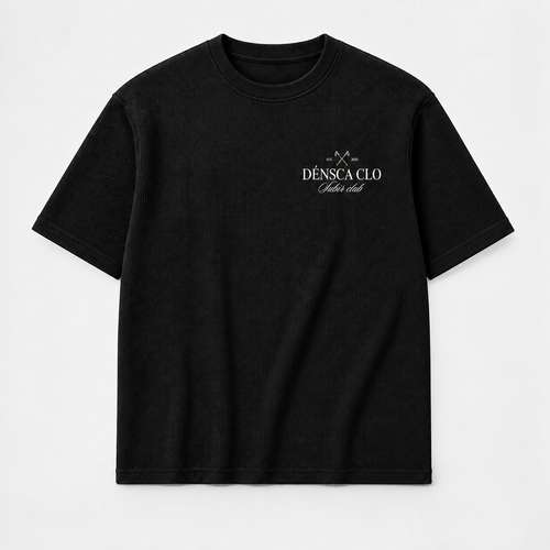Subir Club waffle knit box fit T-shirt – black