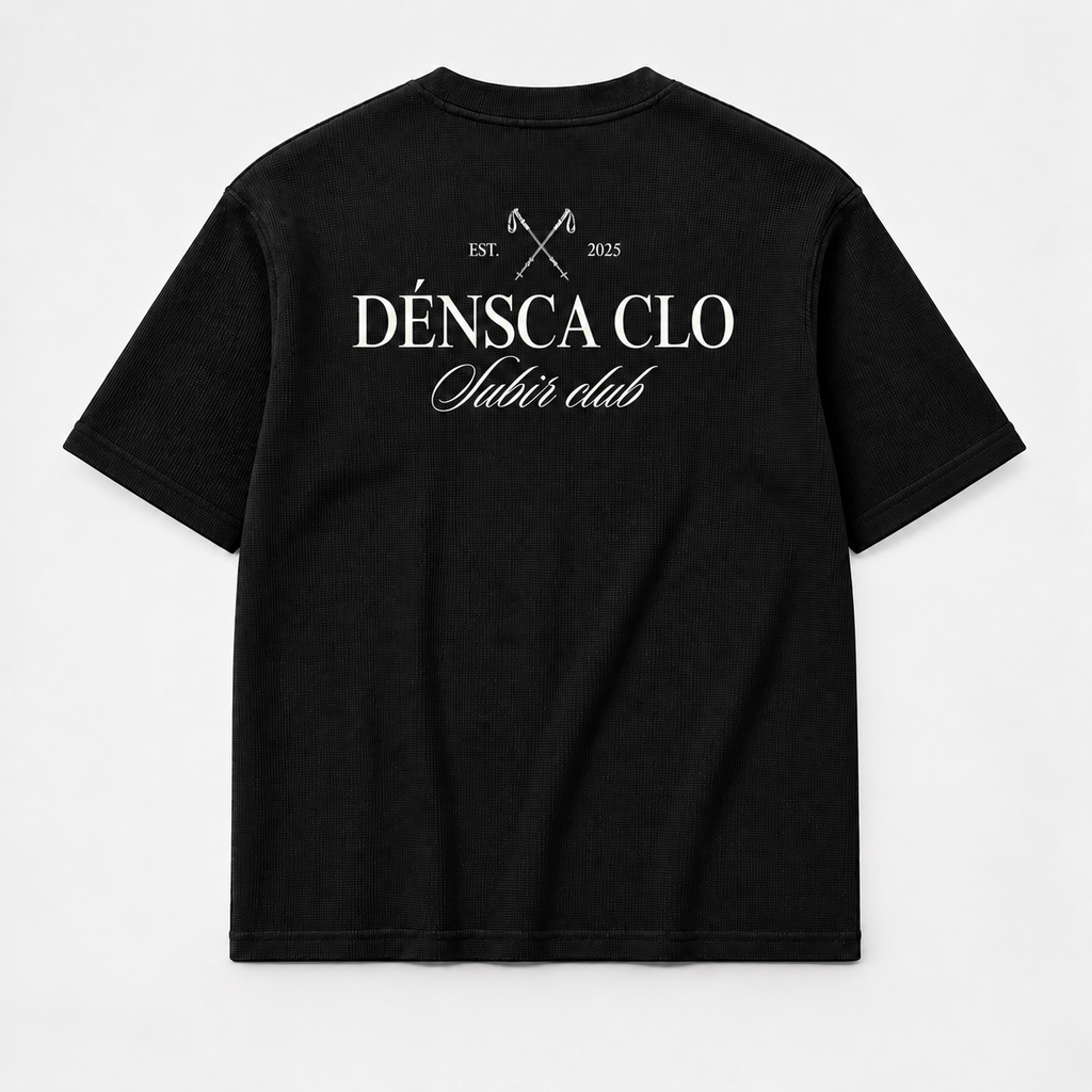 Subir Club waffle knit box fit T-shirt – black