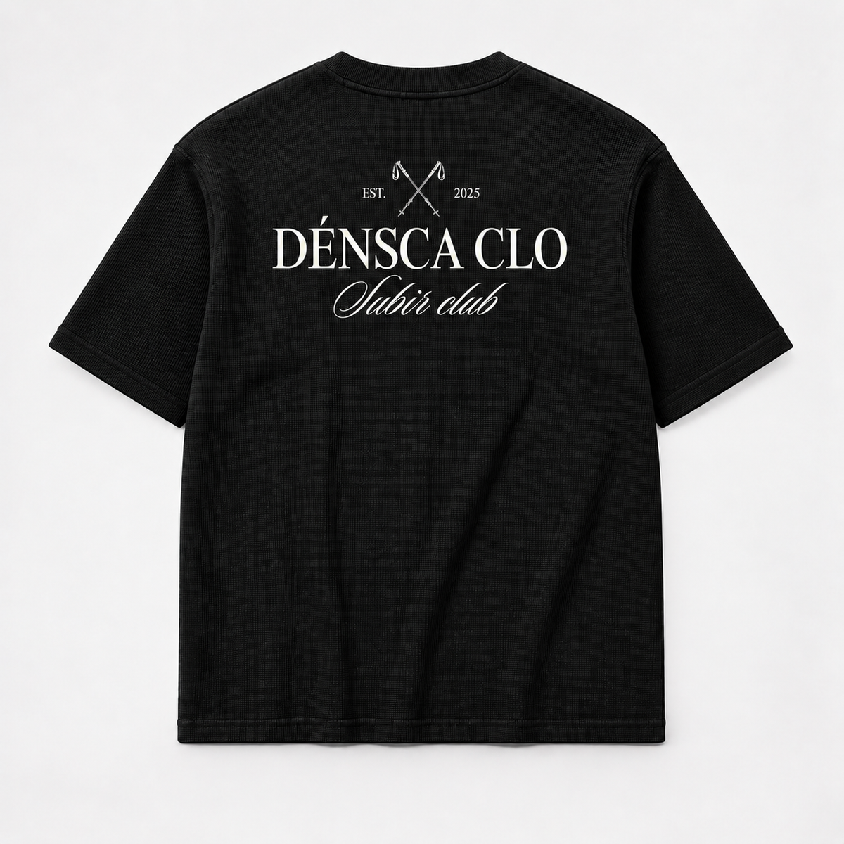 Subir Club waffle knit box fit T-shirt – black