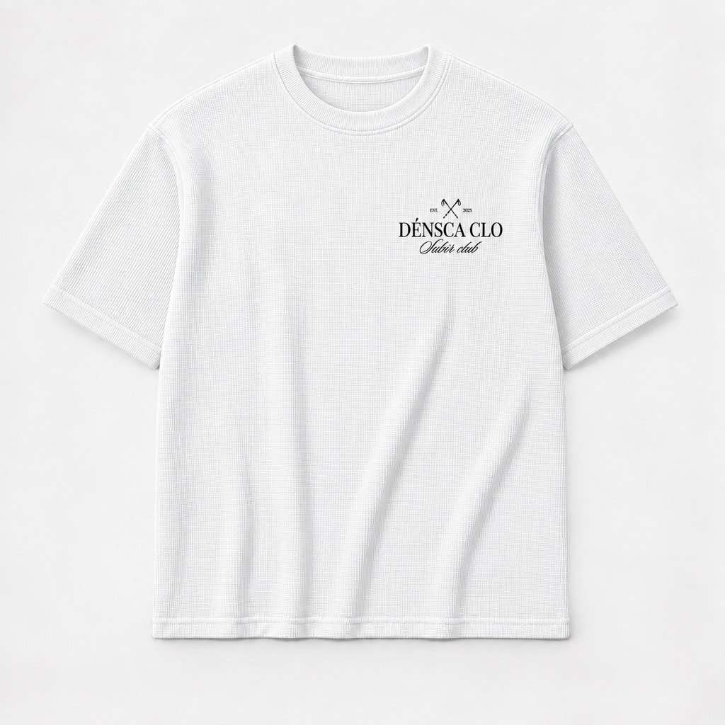 Subir Club waffle knit box fit T-shirt – white