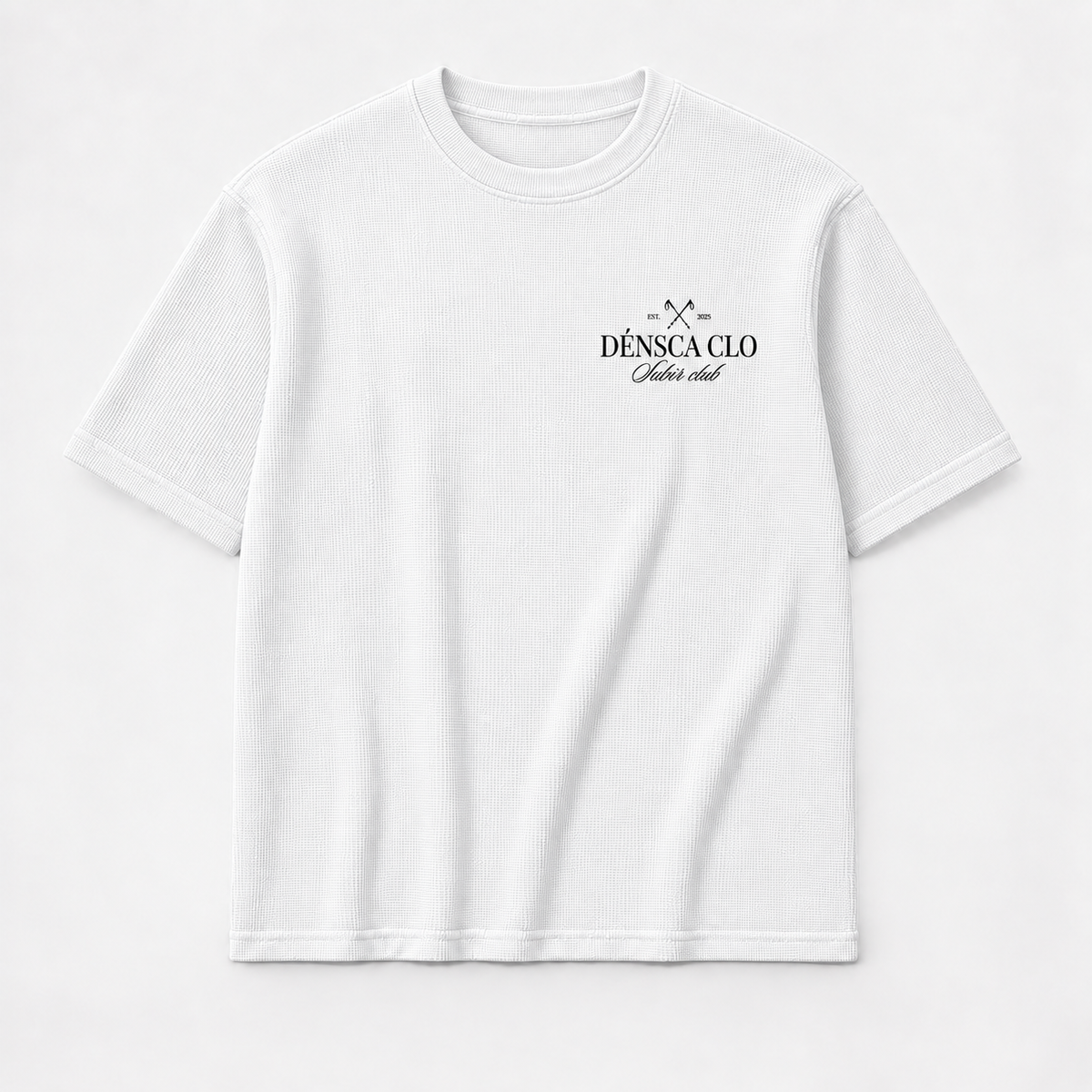 Subir Club waffle knit box fit T-shirt – white