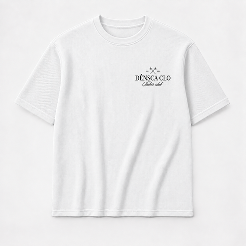 Subir Club waffle knit box fit T-shirt – white